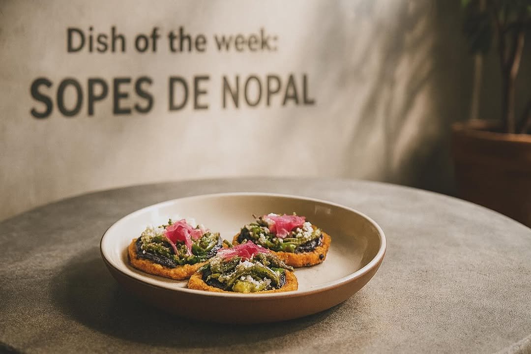 Sopes de nopal with cactus