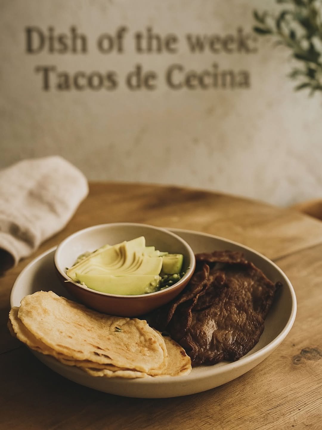 Tacos de cecina, thin grilled beef